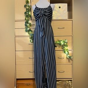 Striped silky pantsuit
